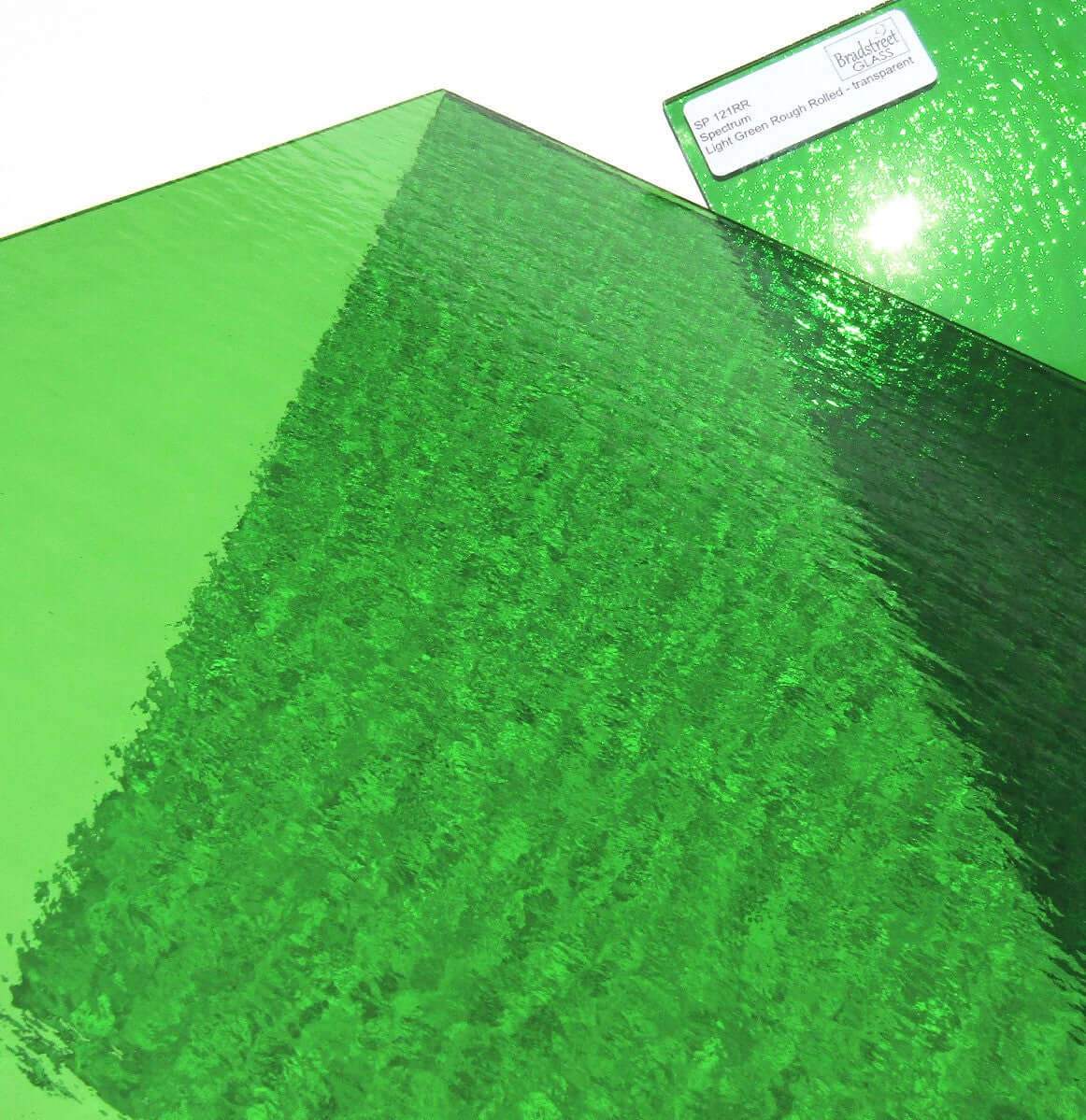 Light Green Rough Rolled Stained Glass Sheet 96 COE Oceanside Fusible SF121RR