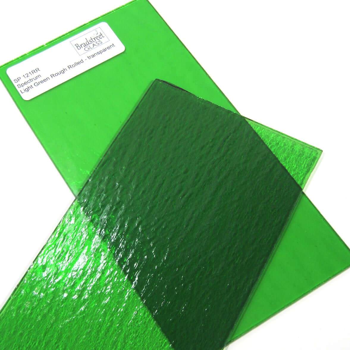 Light Green Rough Rolled Stained Glass Sheet 96 COE Oceanside Fusible SF121RR