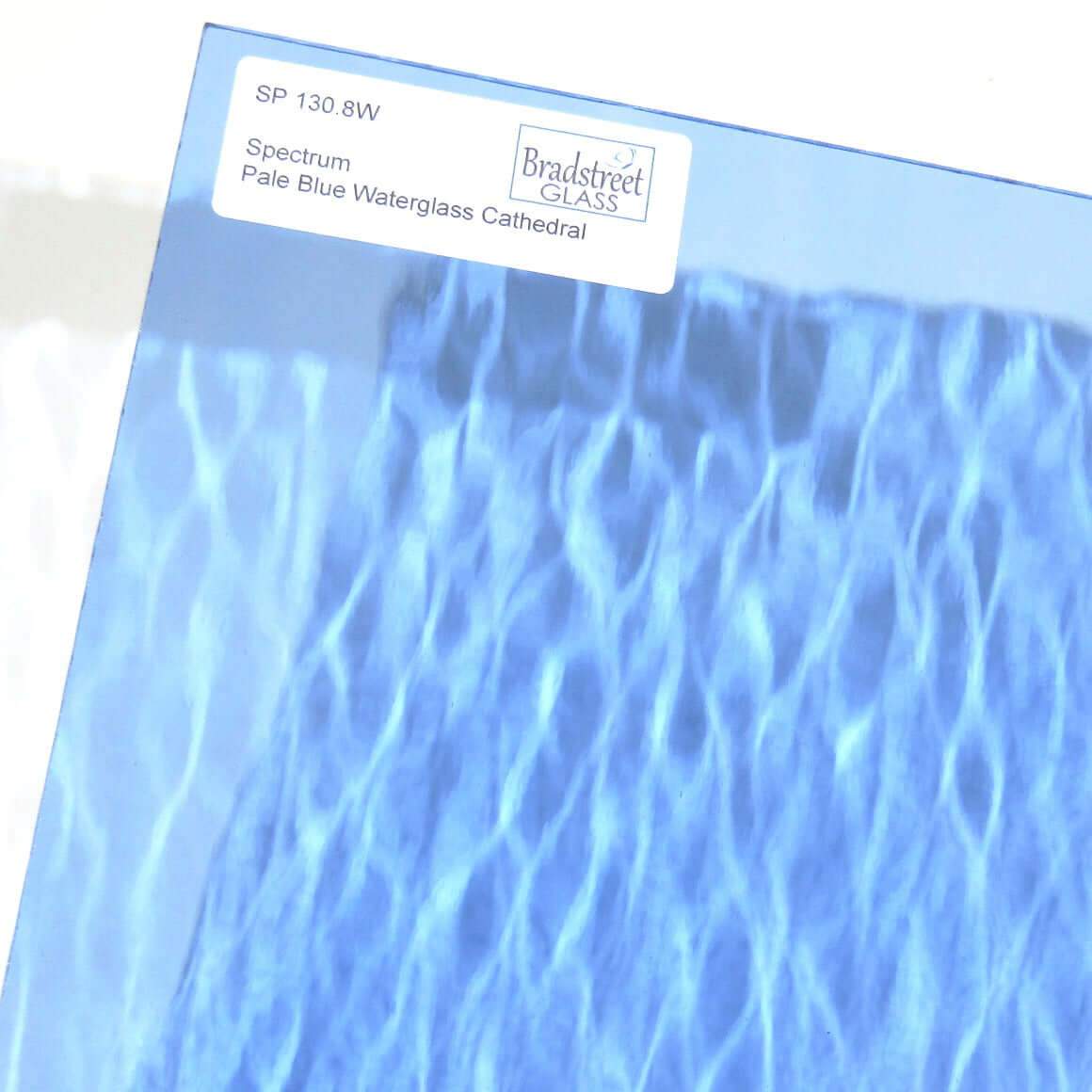 Spectrum 130.8W Stained Glass Sheet Translucent Cathedral Waterglass Textured Pale Blue 