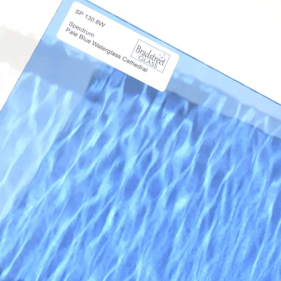 Spectrum 130.8W Stained Glass Sheet Translucent Cathedral Waterglass Textured Pale Blue 