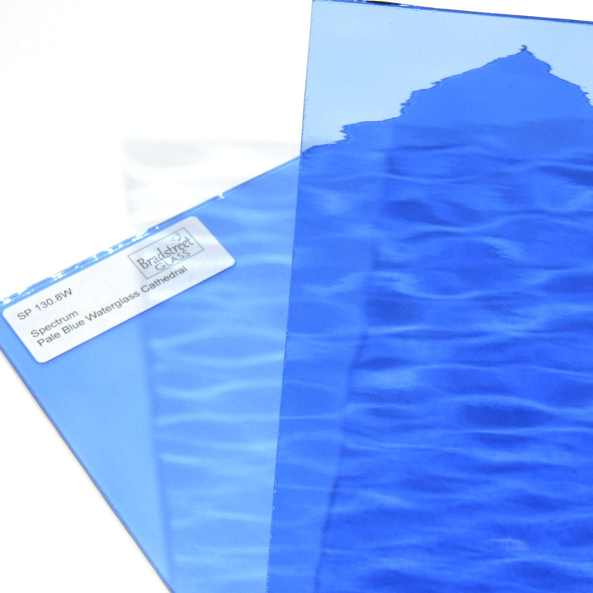 Spectrum 130.8W Stained Glass Sheet Translucent Cathedral Waterglass Textured Pale Blue 
