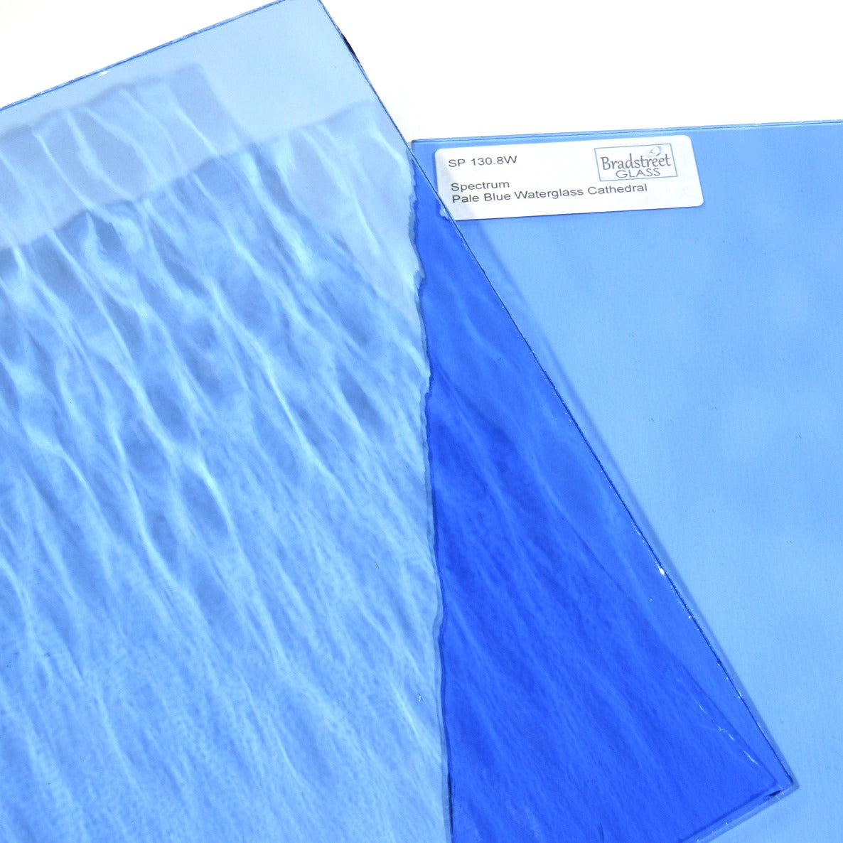 Spectrum 130.8W Stained Glass Sheet Translucent Cathedral Waterglass Textured Pale Blue 