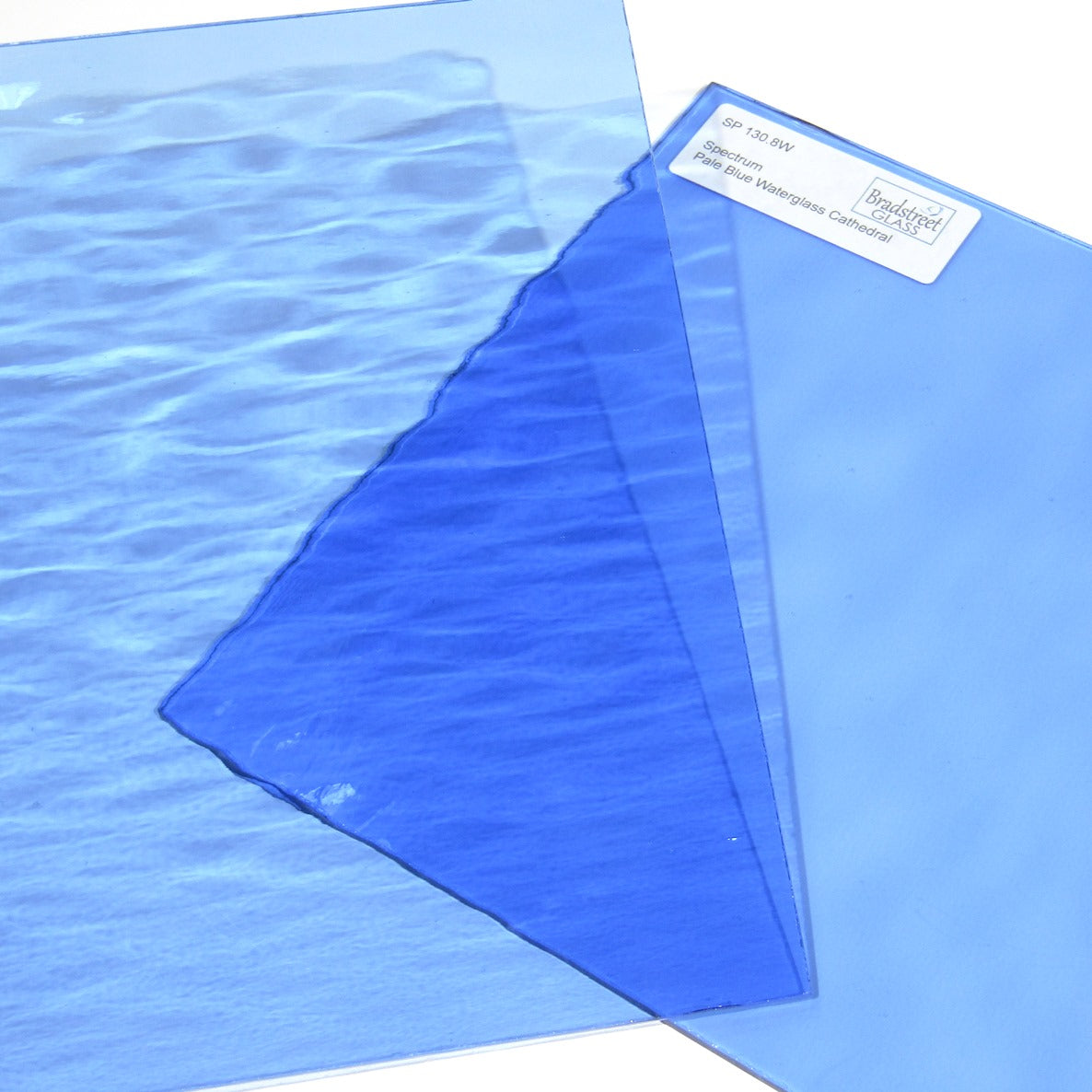 Spectrum 130.8W Stained Glass Sheet Translucent Cathedral Waterglass Textured Pale Blue 