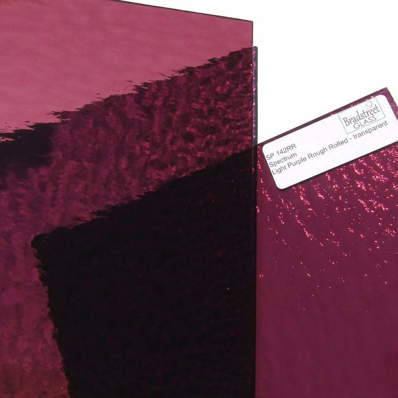 Spectrum 142RR Light Purple Rough Rolled Stained Glass Sheet Textured Cathedral