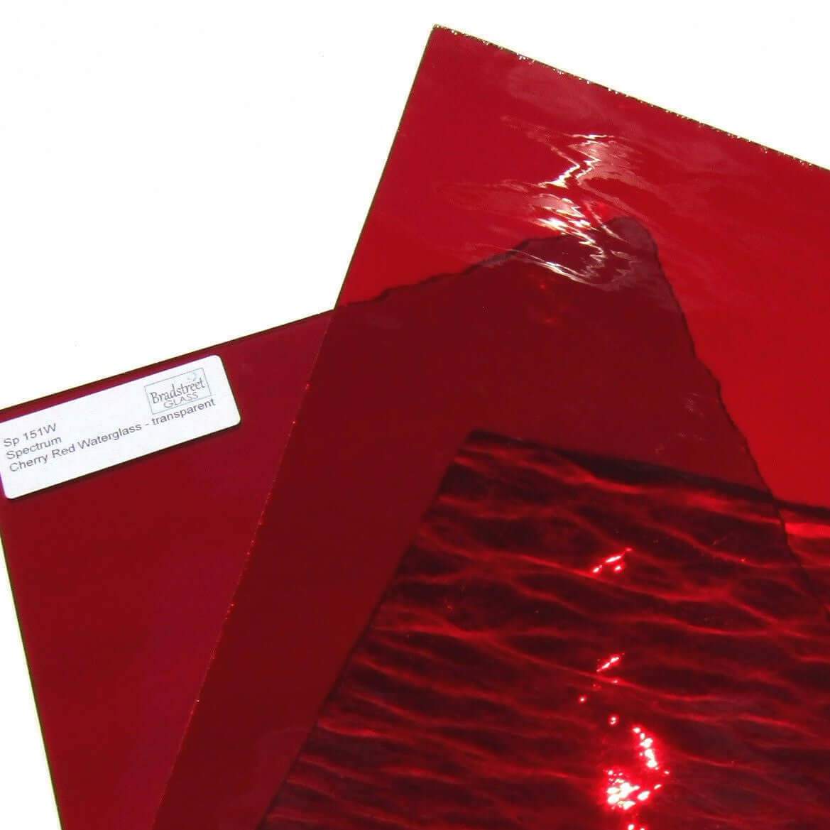 Spectrum Cherry Red Waterglass Translucent Cathedral Stained Glass Sheet 151W