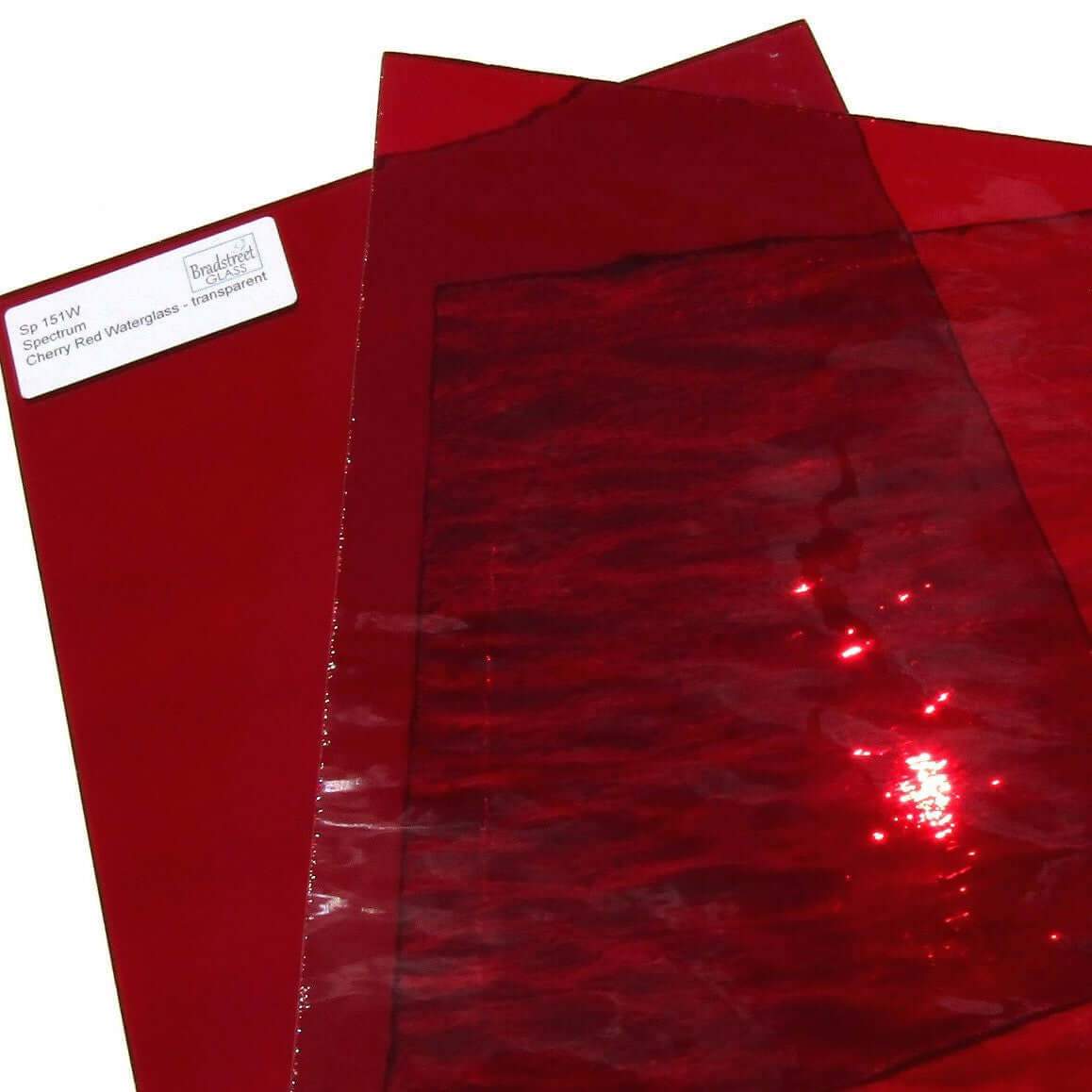 Spectrum Cherry Red Waterglass Translucent Cathedral Stained Glass Sheet 151W
