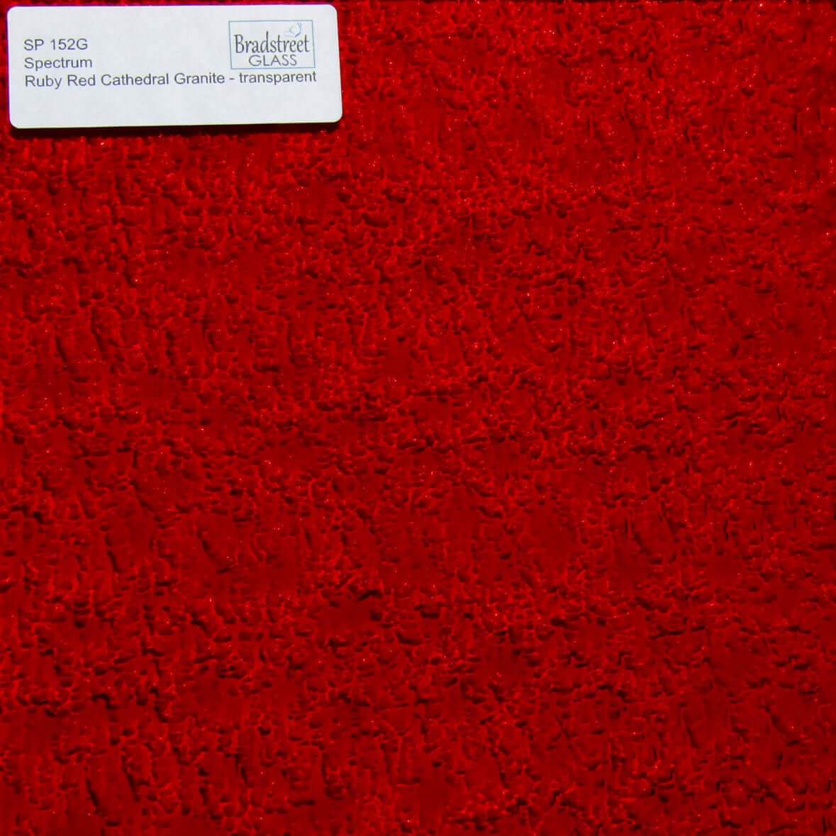 Spectrum Ruby Red Granite Cathedral Textured Translucent Stained Glass Sheet SP 152G