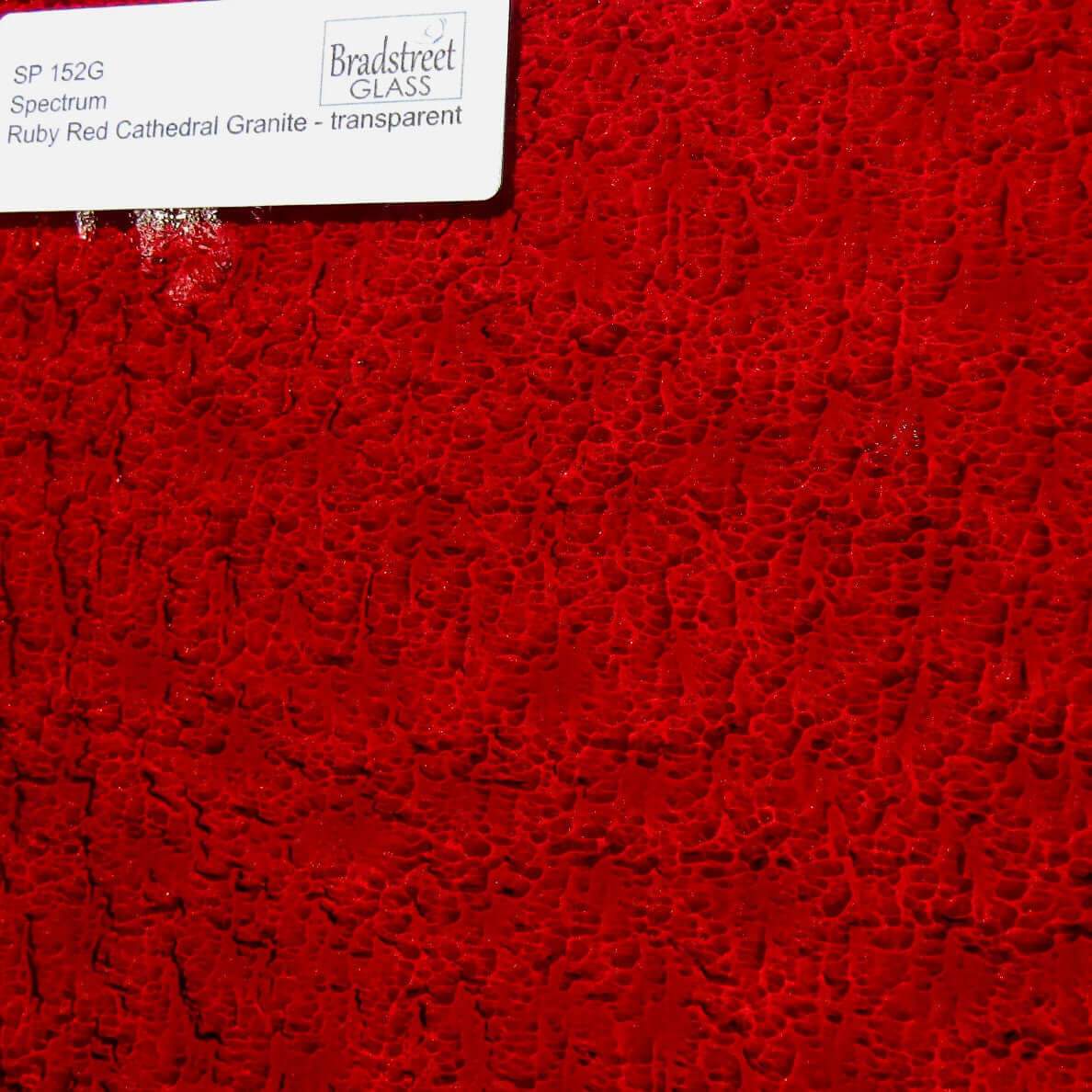 Spectrum Ruby Red Granite Cathedral Textured Translucent Stained Glass Sheet SP 152G