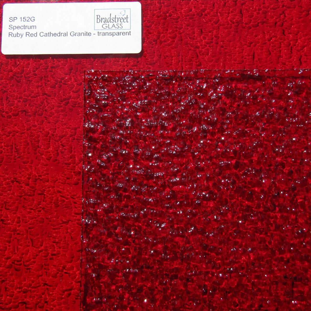 Spectrum Ruby Red Granite Cathedral Textured Translucent Stained Glass Sheet SP 152G