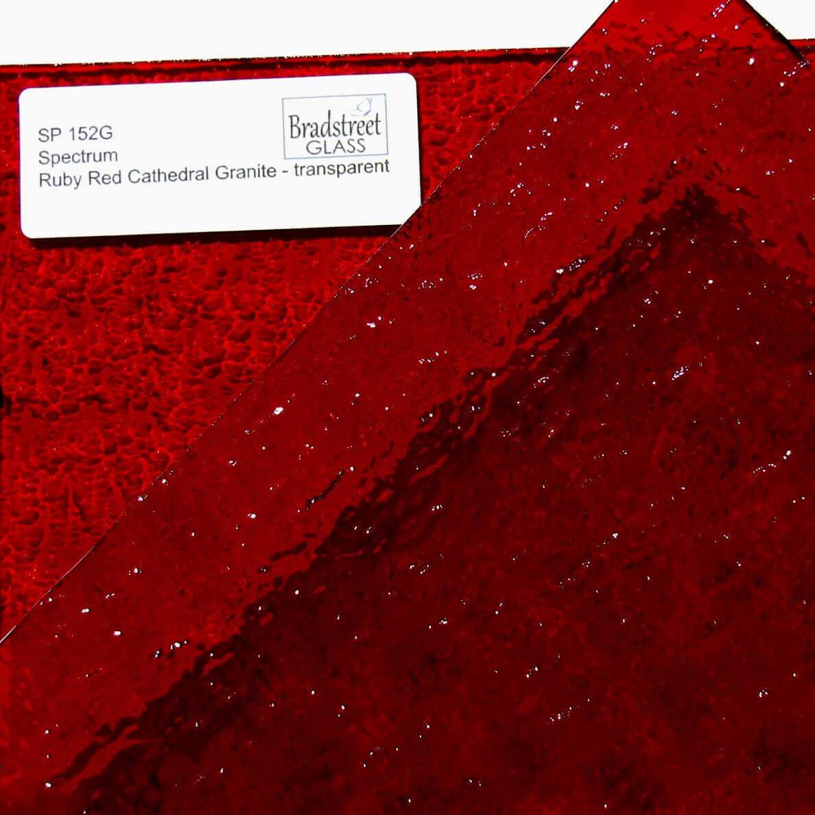 Spectrum Ruby Red Granite Cathedral Textured Translucent Stained Glass Sheet SP 152G