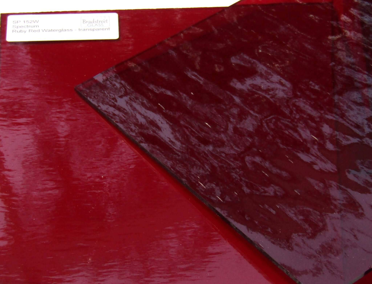 Spectrum Ruby Red Waterglass Translucent Cathedral Stained Glass Sheet SP 152W