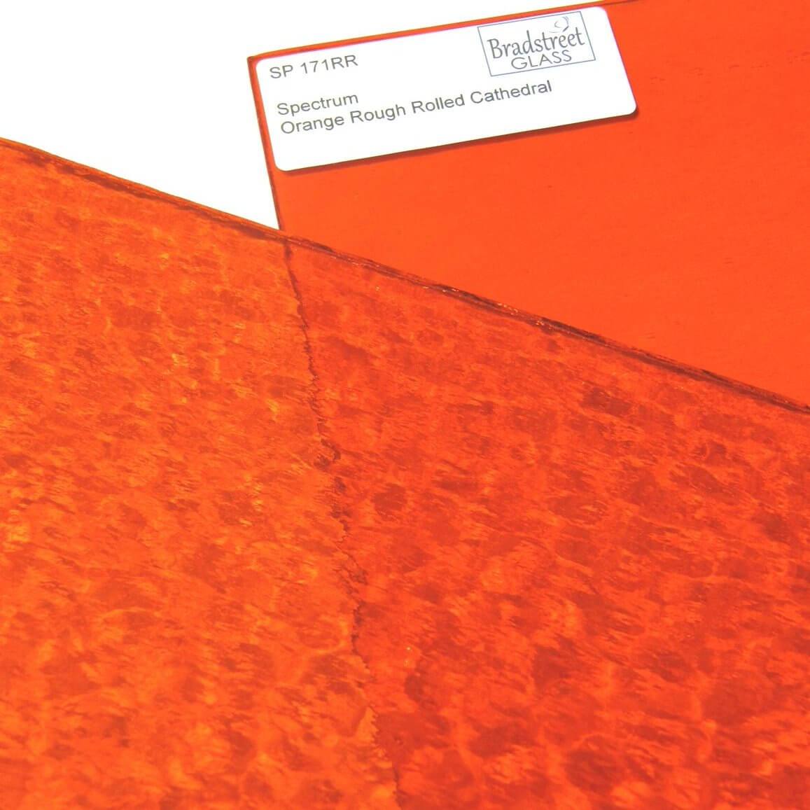 Orange Rough Rolled Stained Glass Sheet Textured Cathedral Spectrum 171RR