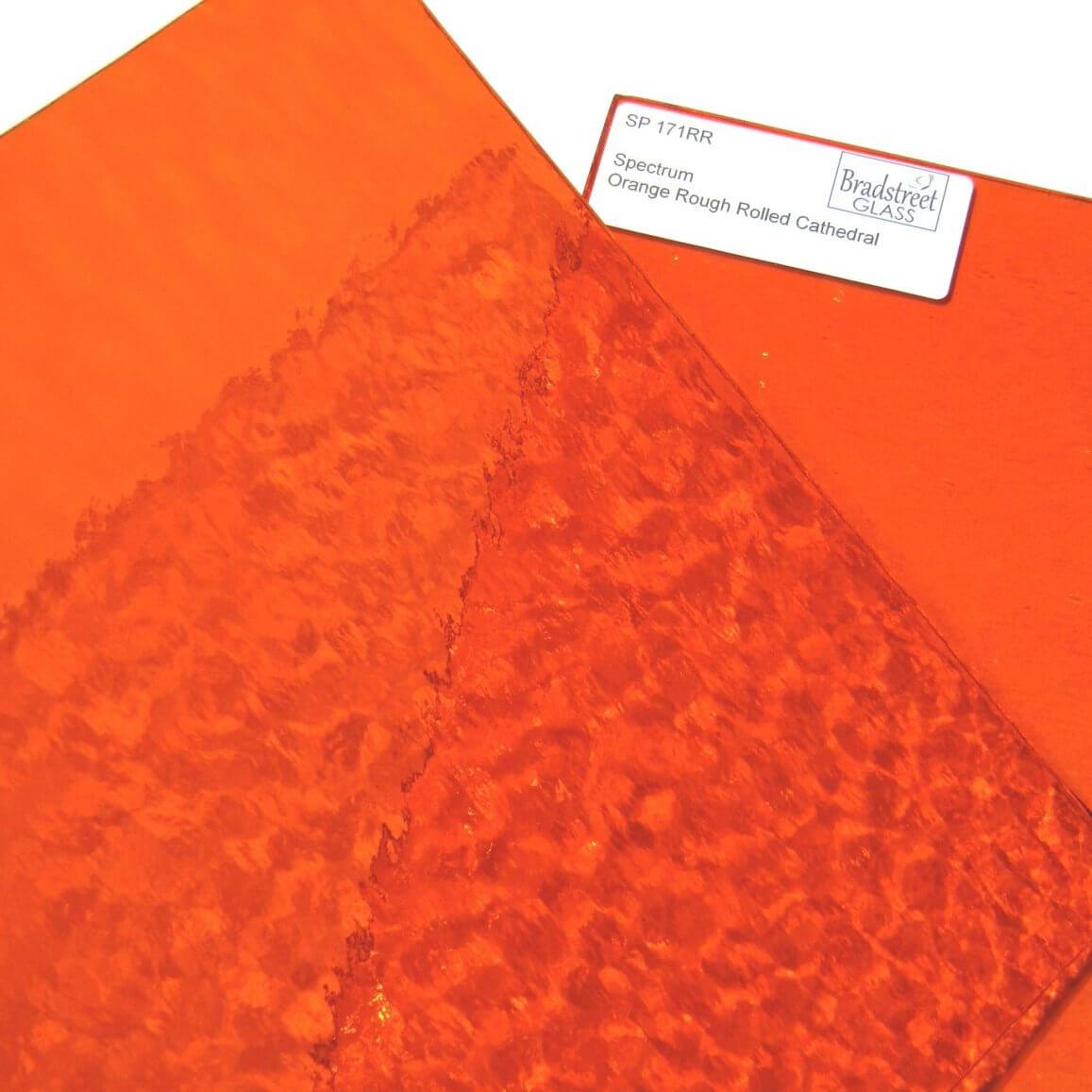 Orange Rough Rolled Stained Glass Sheet Textured Cathedral Spectrum 171RR