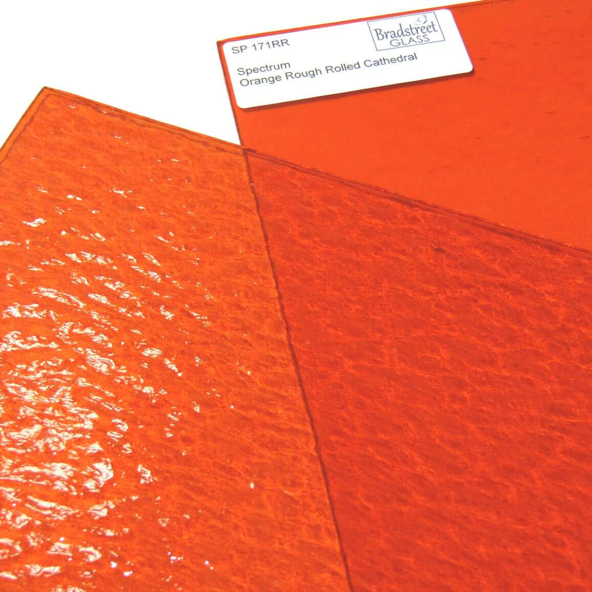 Orange Rough Rolled Stained Glass Sheet Textured Cathedral Spectrum 171RR