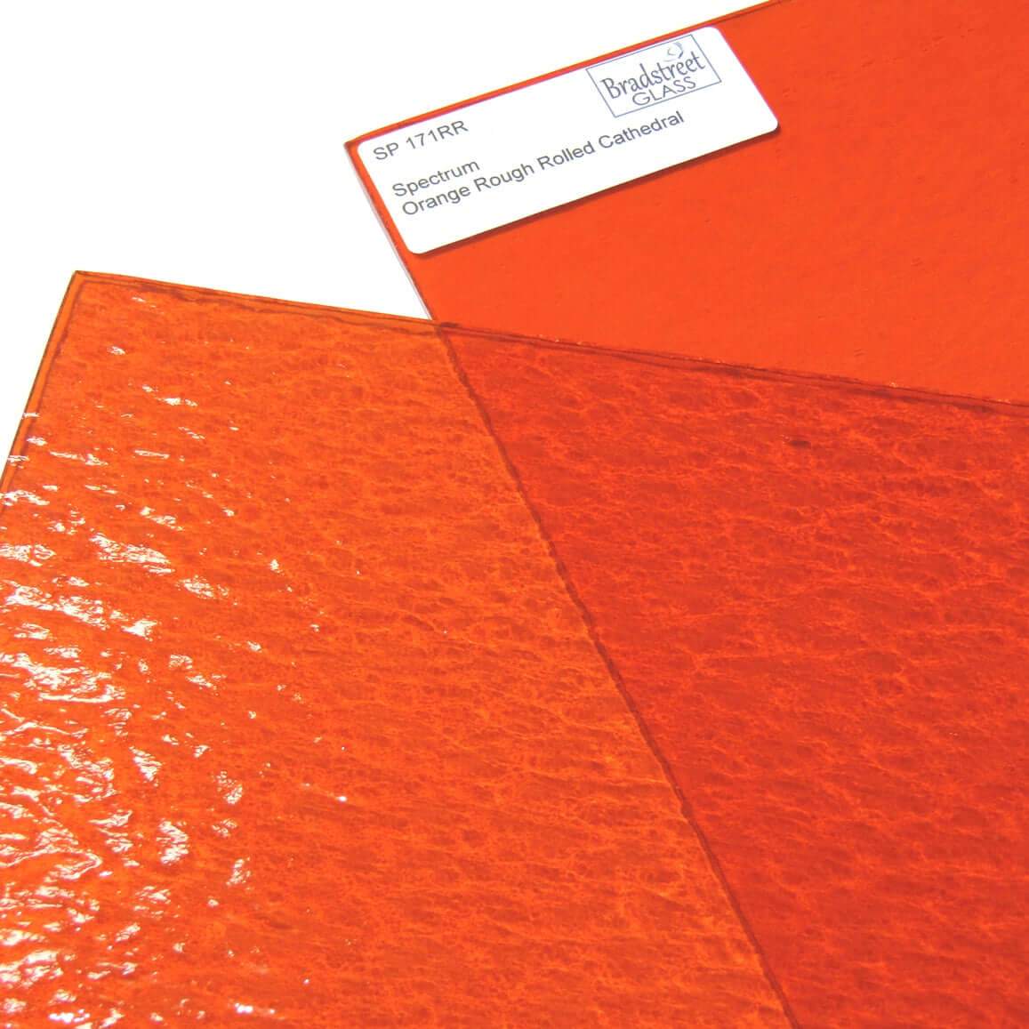 Orange Rough Rolled Stained Glass Sheet Textured Cathedral Spectrum 171RR