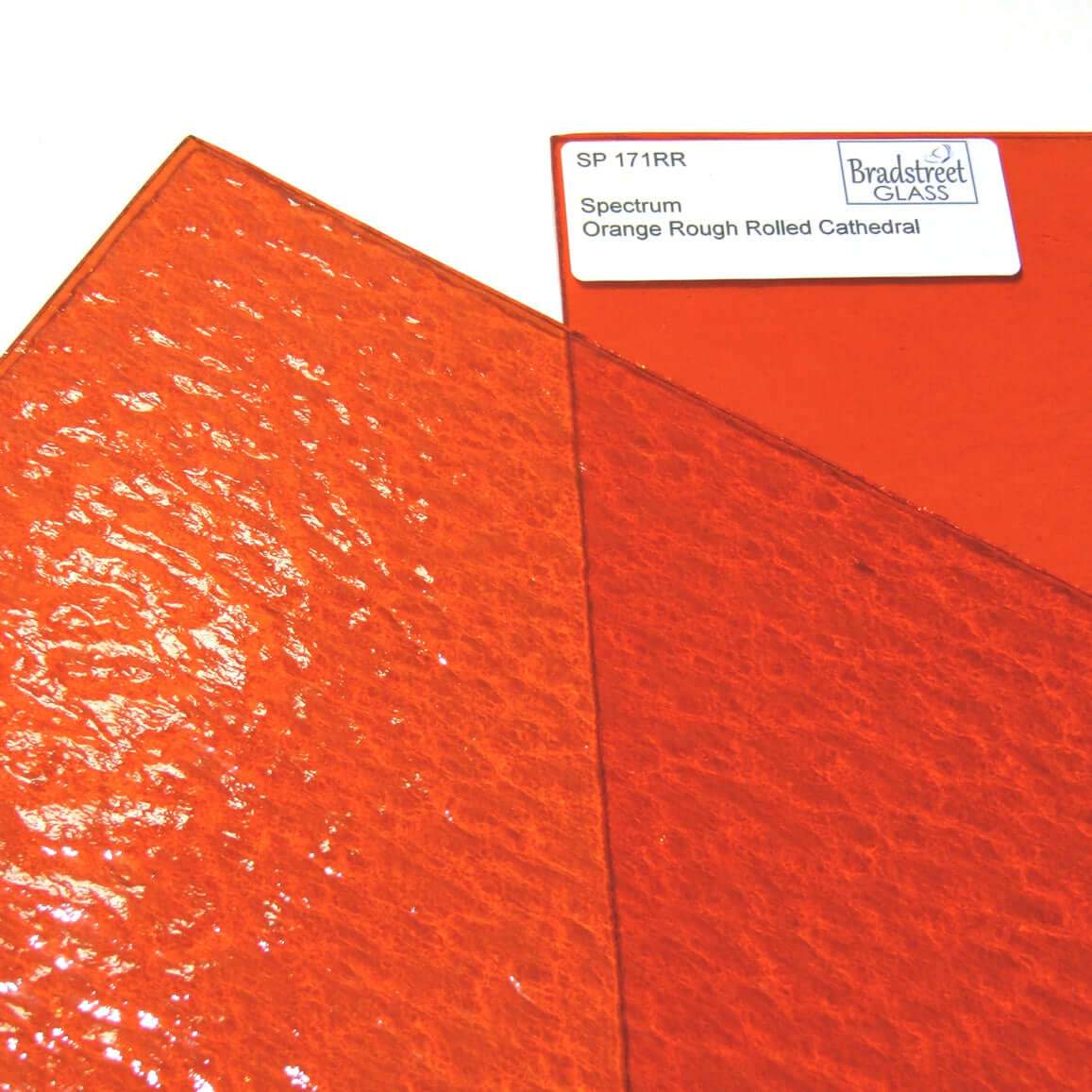 Orange Rough Rolled Stained Glass Sheet Oceanside SF171RR