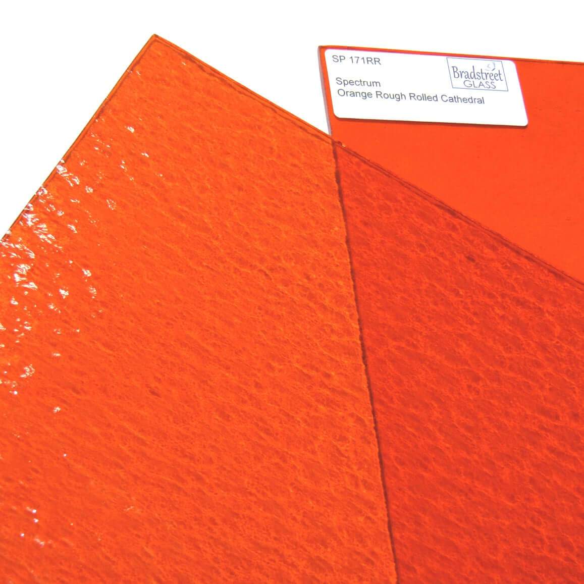 Orange Rough Rolled Stained Glass Sheet Textured Cathedral Spectrum 171RR