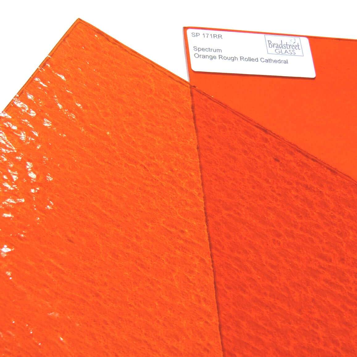 Orange Rough Rolled Stained Glass Sheet Textured Cathedral Spectrum 171RR
