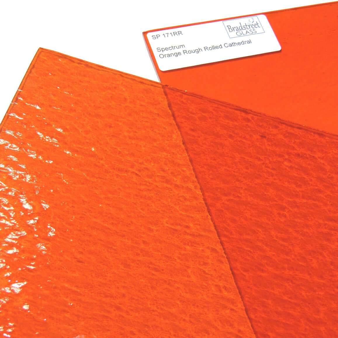 Orange Rough Rolled Stained Glass Sheet Textured Cathedral Spectrum 171RR