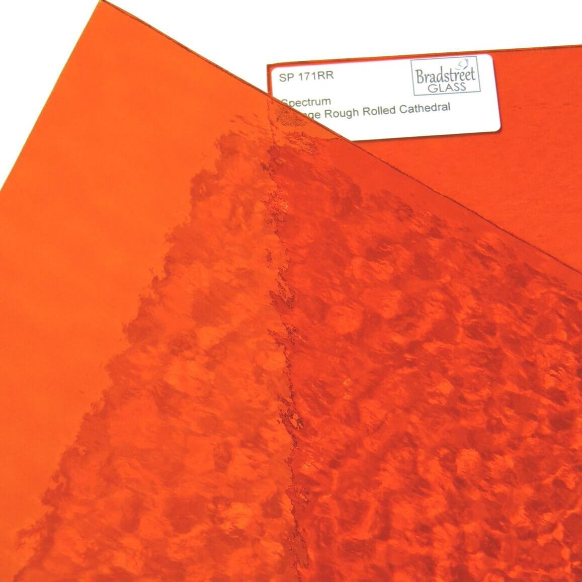 Orange Rough Rolled Stained Glass Sheet Textured Cathedral Spectrum 171RR