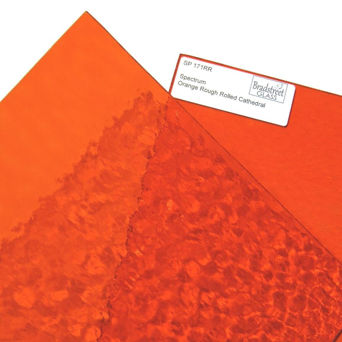 Orange Rough Rolled Stained Glass Sheet Textured Cathedral Spectrum 171RR