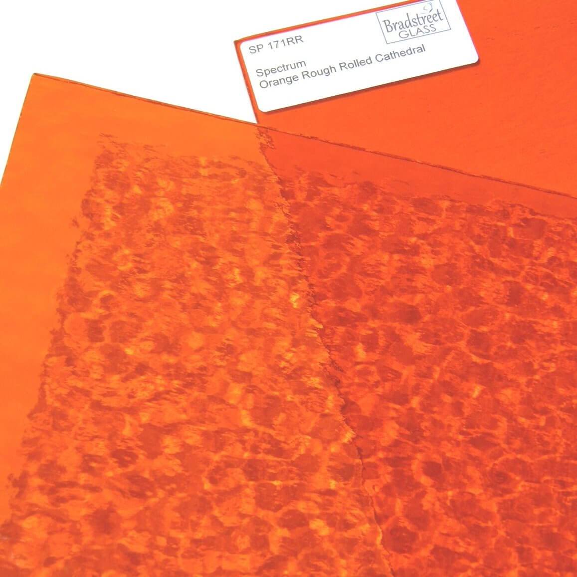 Orange Rough Rolled Stained Glass Sheet Textured Cathedral Spectrum 171RR