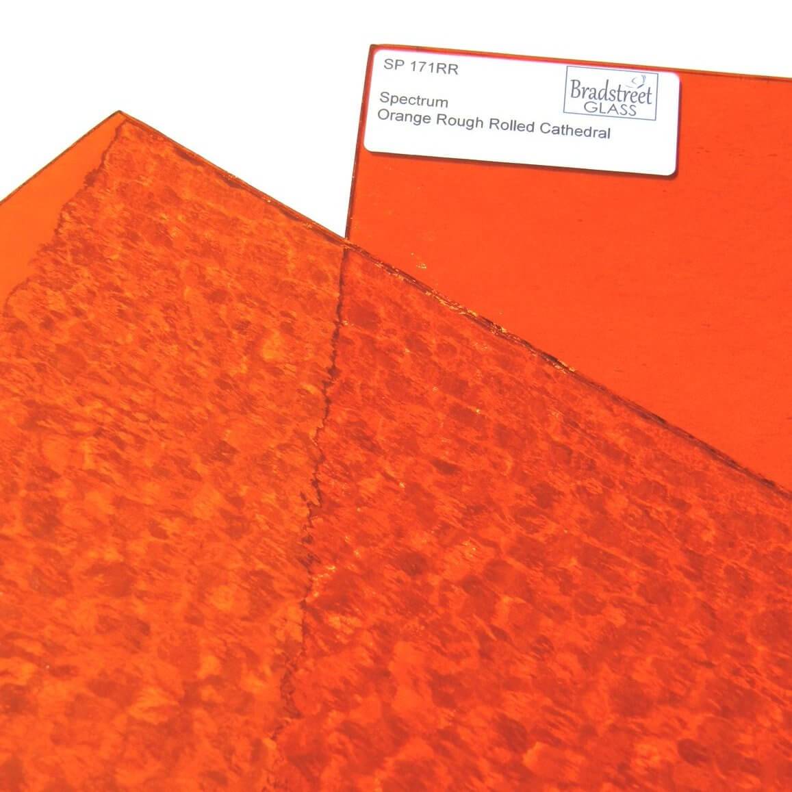 Orange Rough Rolled Stained Glass Sheet Textured Cathedral Spectrum 171RR