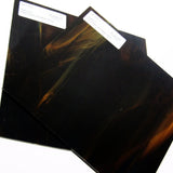 Spectrum SP 319.6 Stained Glass Sheet Opaque Streaky Swirled Dark Amber and White Wispy