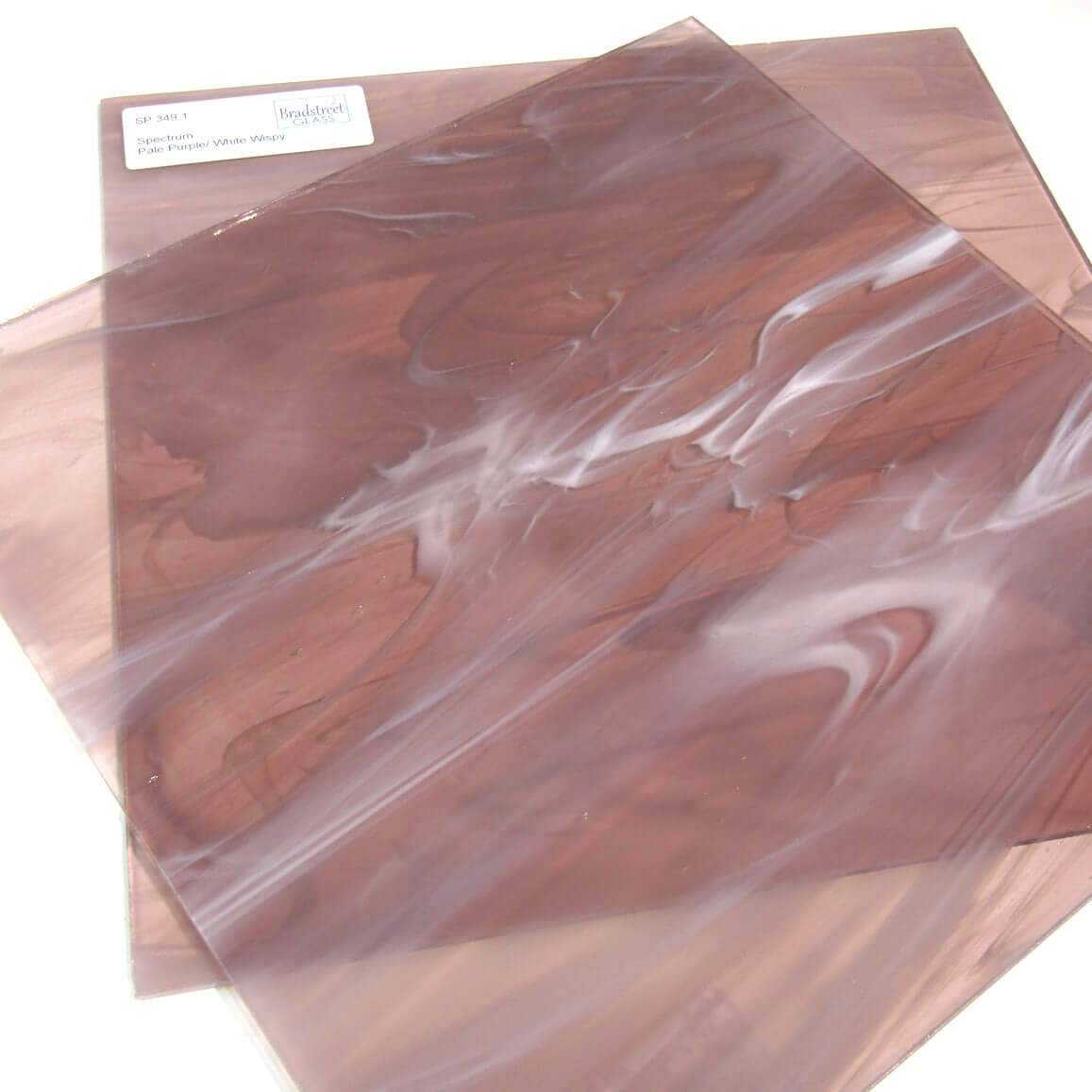 Spectrum 349.1 Stained Glass Sheet Pale Purple and White Wispy