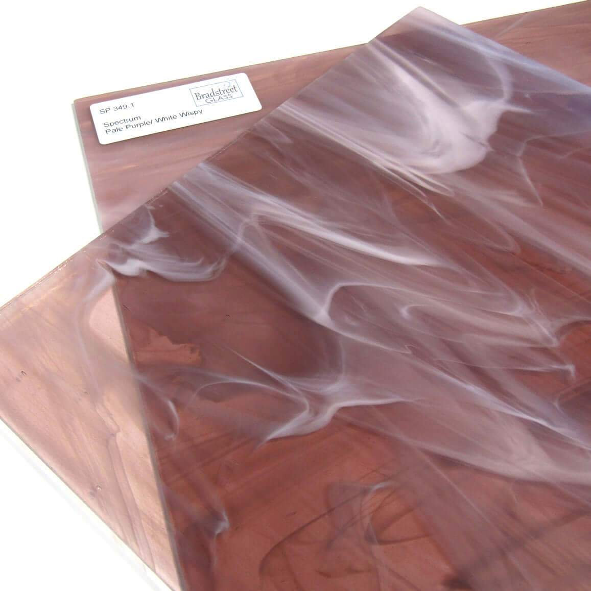 Spectrum 349.1 Stained Glass Sheet Pale Purple and White Wispy