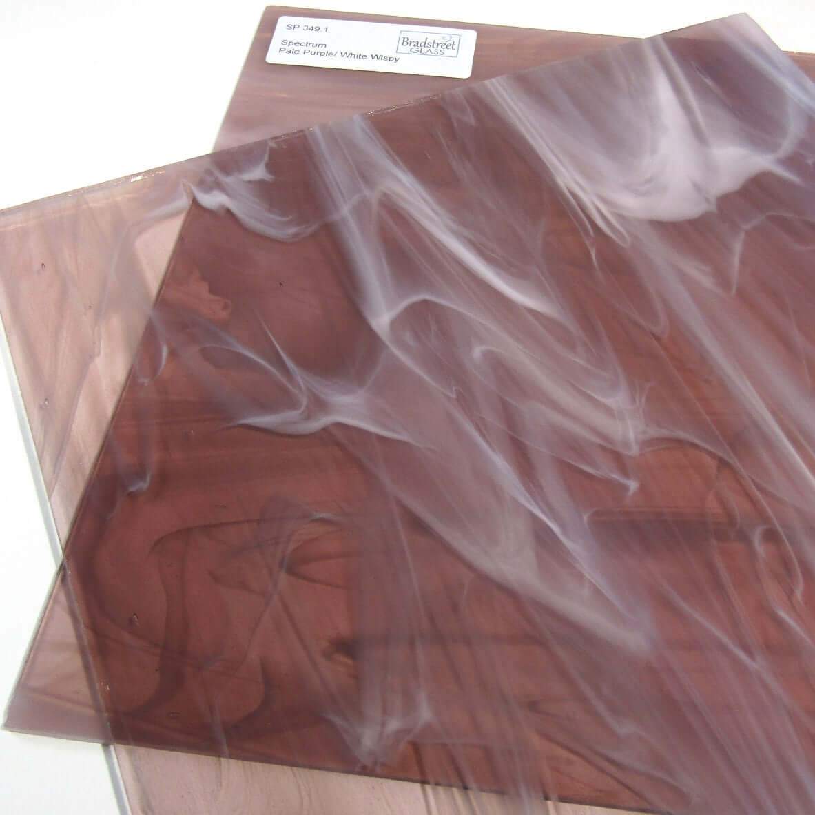 Spectrum 349.1 Stained Glass Sheet Pale Purple and White Wispy