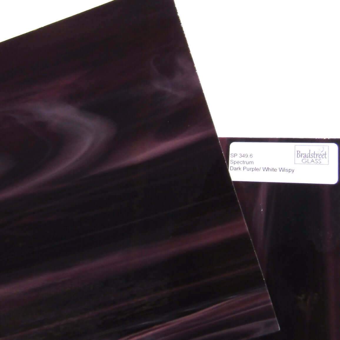 Spectrum SP 349.6 Stained Glass Sheet Dark Purple and White Wispy