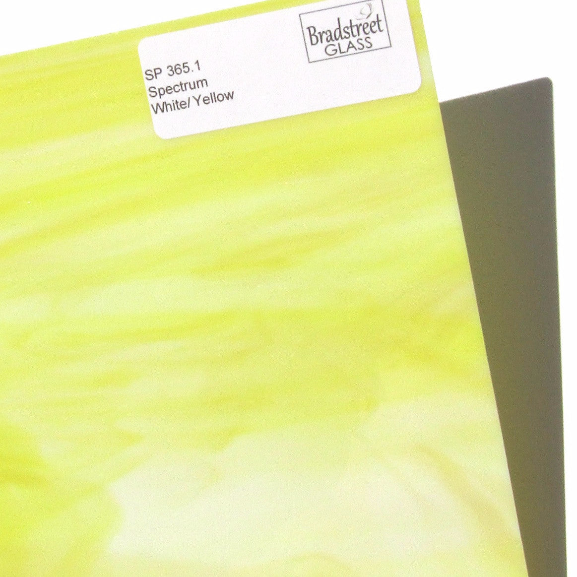 Spectrum White Yellow Wispy Stained Glass Sheet SP 365.1
