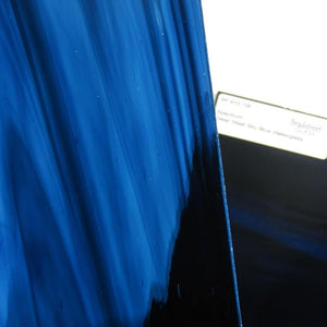 Deep Steel Sky Blue Streaky Waterglass Cathedral Stained Glass Sheet Spectrum 433.1W