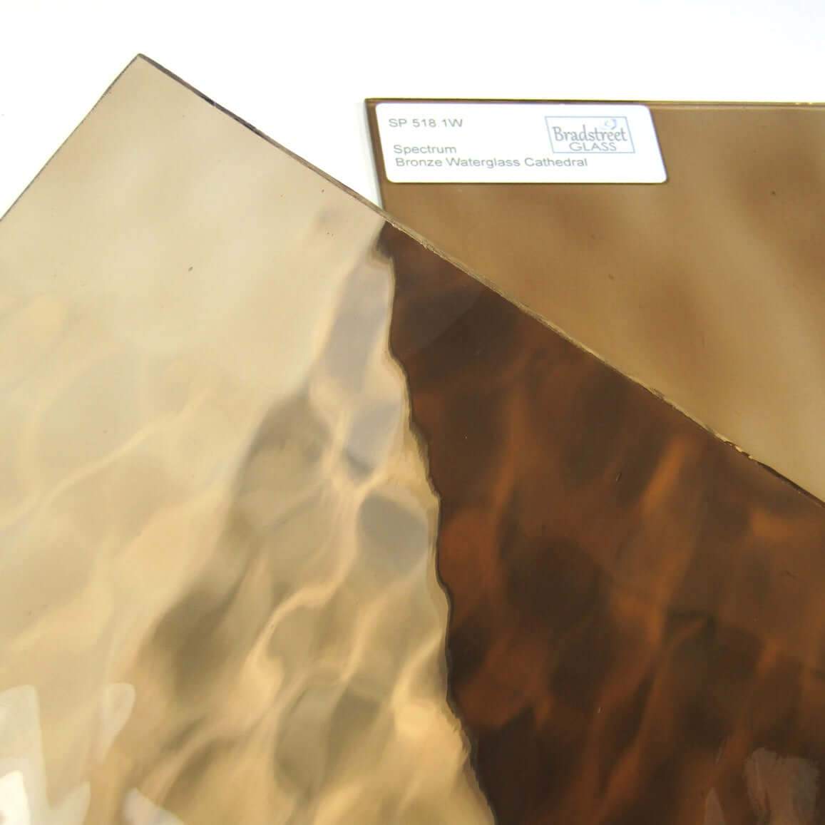 Bronze Waterglass Cathedral Stained Glass Sheet Textured Spectrum 518.1W