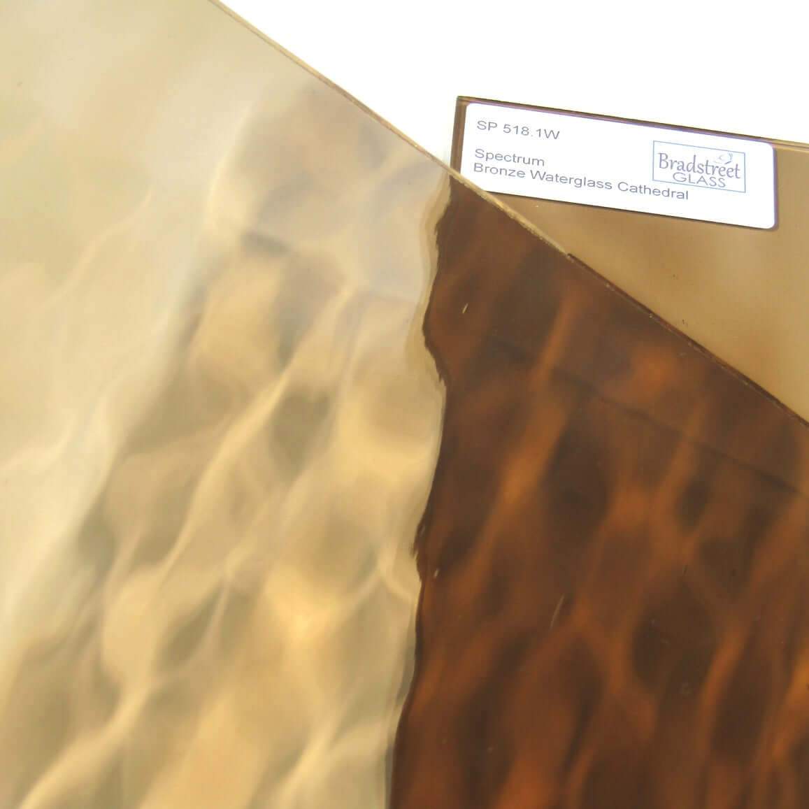 Bronze Waterglass Cathedral Stained Glass Sheet Textured Spectrum 518.1W