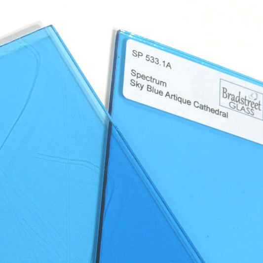 Sky Blue Artique Stained Glass Sheet Spectrum 533.1A