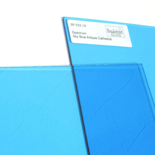 Sky Blue Artique Stained Glass Sheet Spectrum 533.1A