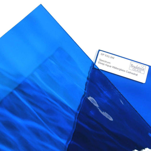 Deep Aqua Waterglass Cathedral Stained Glass Sheet Spectrum 533.3W