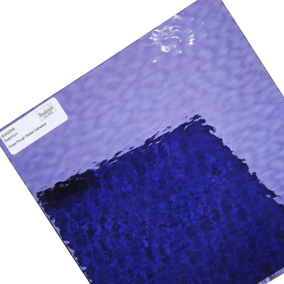 Grape Rough Rolled Stained Glass Sheet Fusible 96 COE Oceanside SF543.2RR