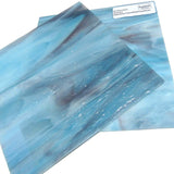 Aqua Rose Stained Glass Sheet Clear White Aqua Rose Ripple Textured Opaque Spectrum