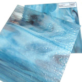 Spectrum 6034.83CC Stained Glass Sheet Opaque Ripple Textured Clear White Aqua Rose