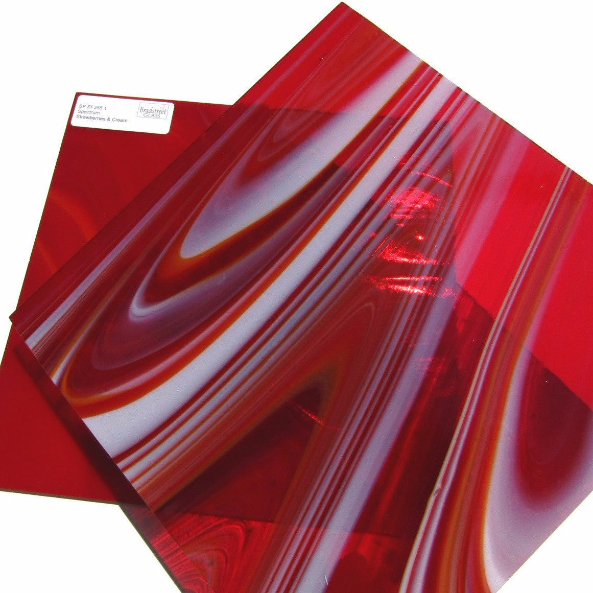 Spectrum SF355.1 Fusible Stained Glass Sheet System 96 Godiva OpalArt 96 COE Strawberries & Cream