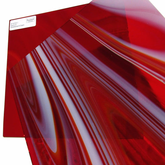 Spectrum SF355.1 Fusible Stained Glass Sheet System 96 Godiva OpalArt 96 COE Strawberries & Cream