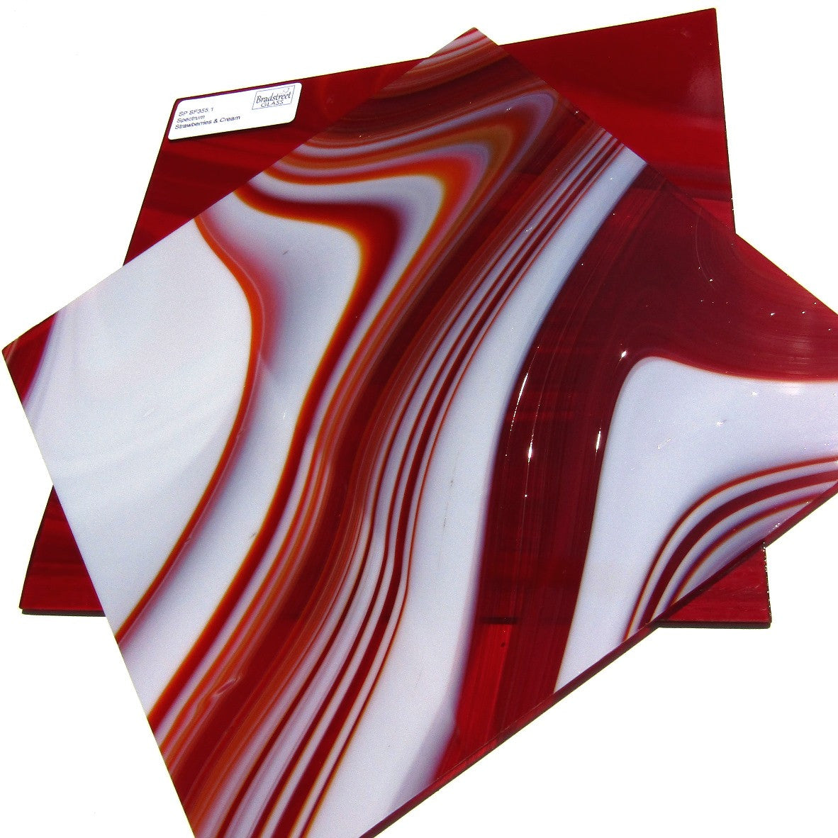 Spectrum SF355.1 Fusible Stained Glass Sheet System 96 Godiva OpalArt 96 COE Strawberries & Cream