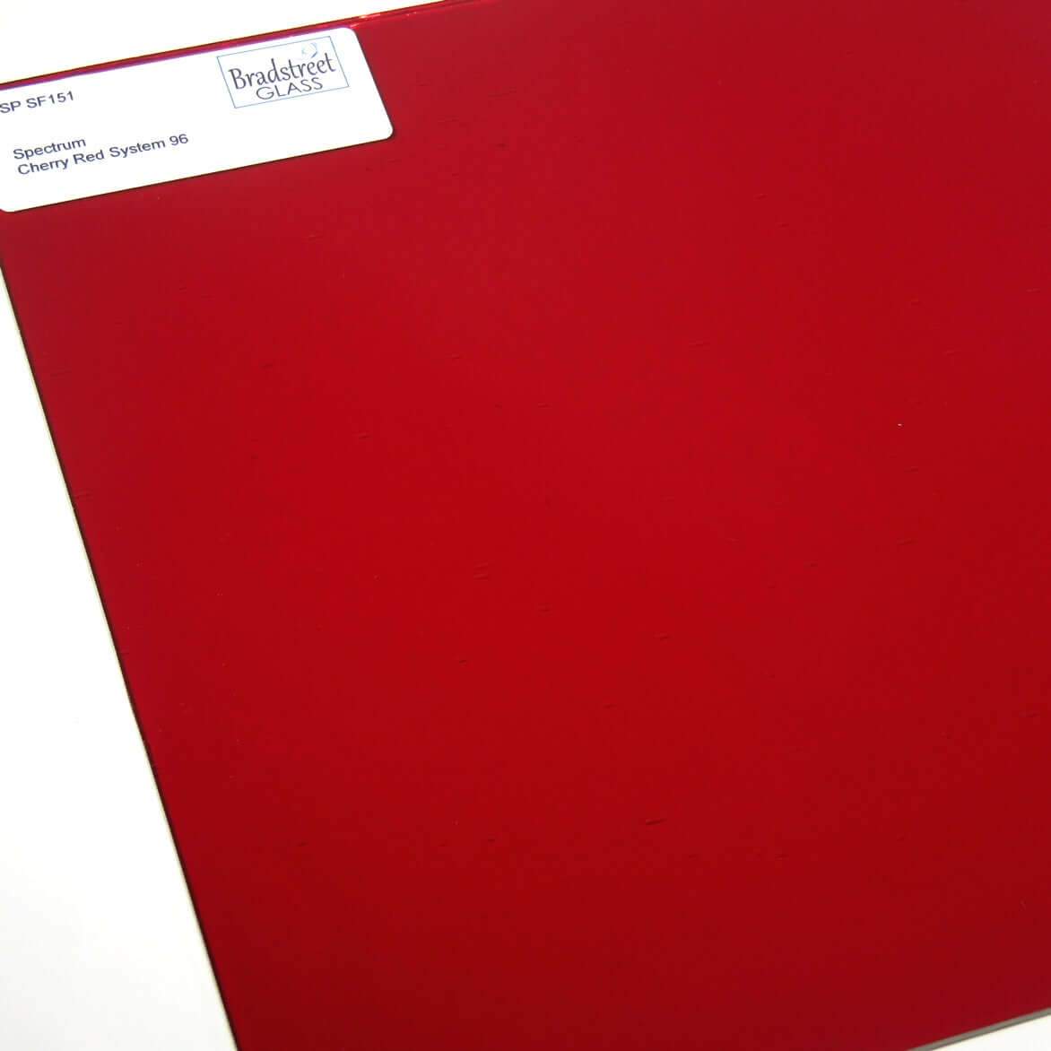 Cherry Red 8x8 Fusible Stained Glass Sheet 96 COE Cathedral Spectrum SF151