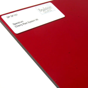 Cherry Red 8x8 Fusible Stained Glass Sheet 96 COE Cathedral Spectrum SF151