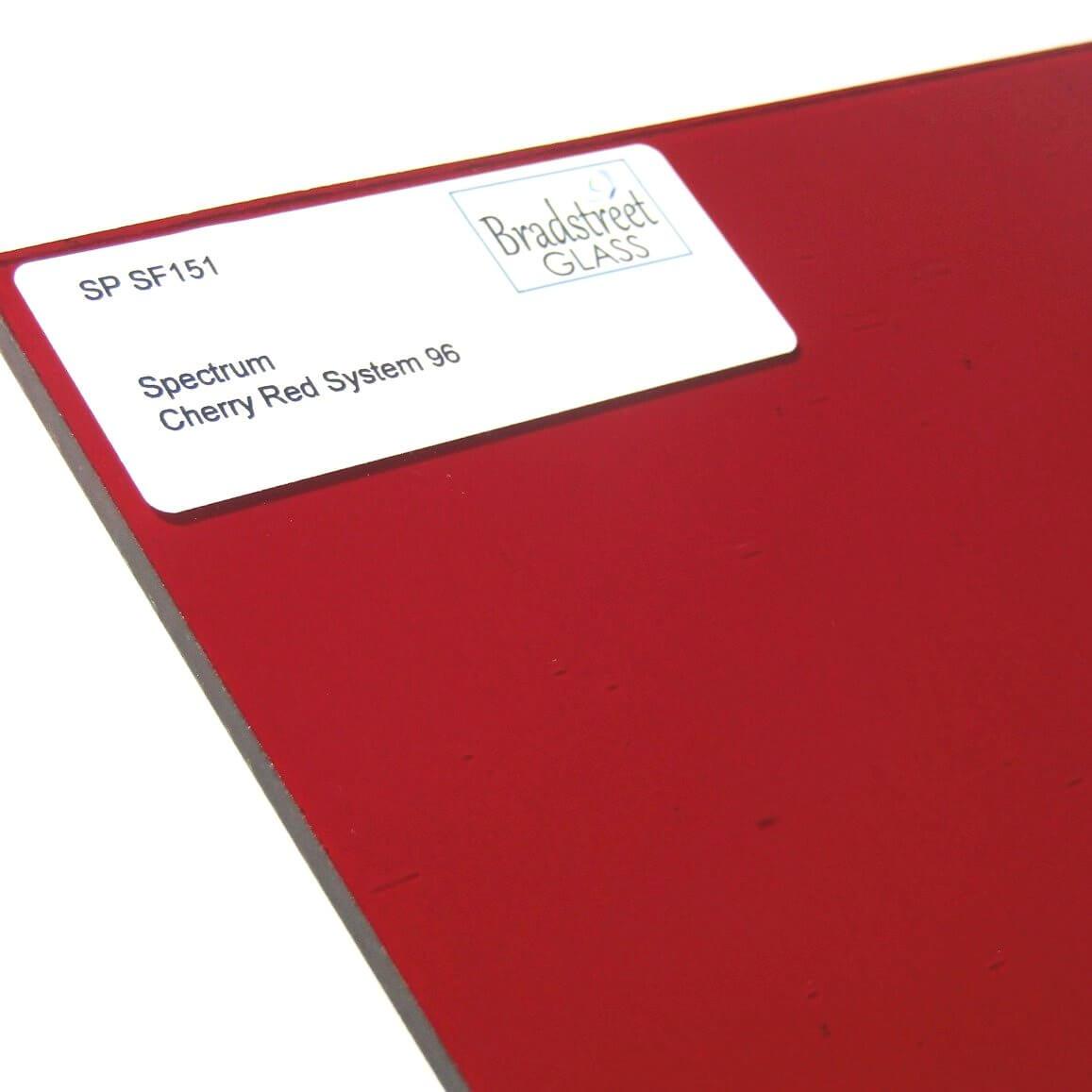 Cherry Red 8x8 Fusible Stained Glass Sheet 96 COE Cathedral Spectrum SF151
