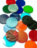 Precut Stained Glass Circles, Package of 10, Assorted Colors, 1 inch Circles