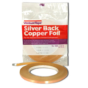 Silver Backed Copper Foil Tape 1/4 inch 1.5 mil Venture Tape